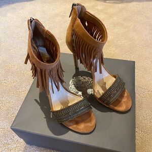 Vince Camuto Truman Heels / Fringed Ankle Strap